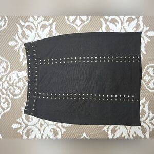 New York & Company Black Studded Skirt